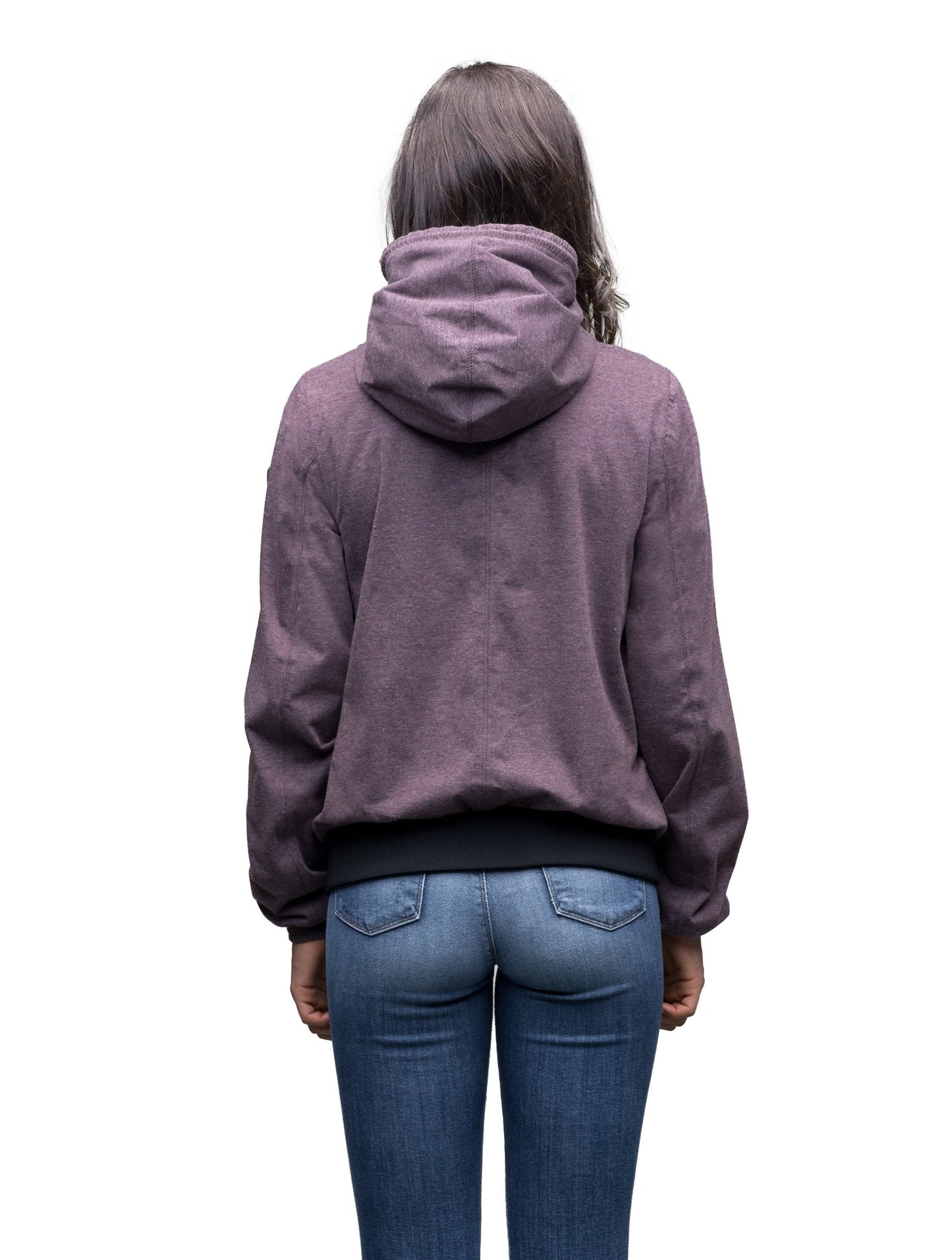 Women's lightweight jersey down filled jacket in Maroon