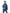 Kid's hip length fishtail rain jacket with hood in Royal