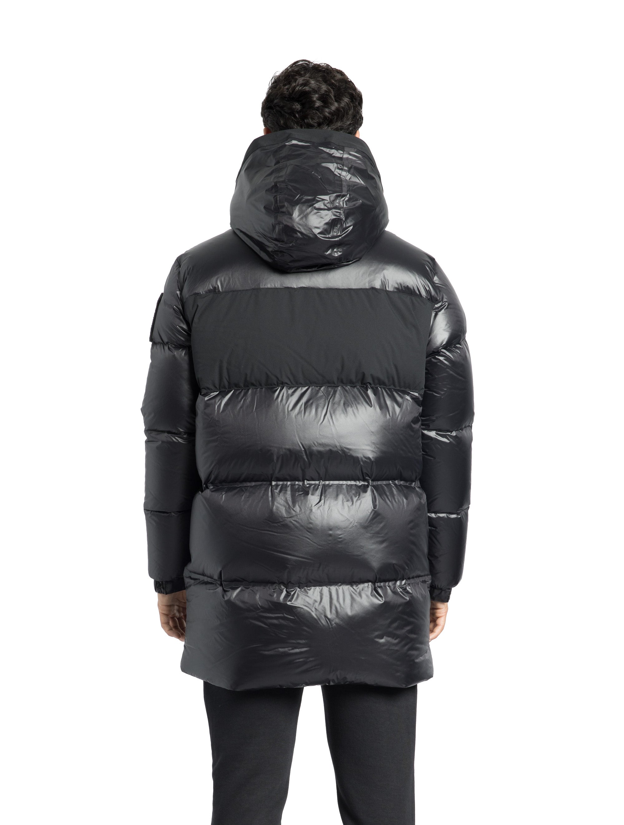 Thigh length hot sale down jacket