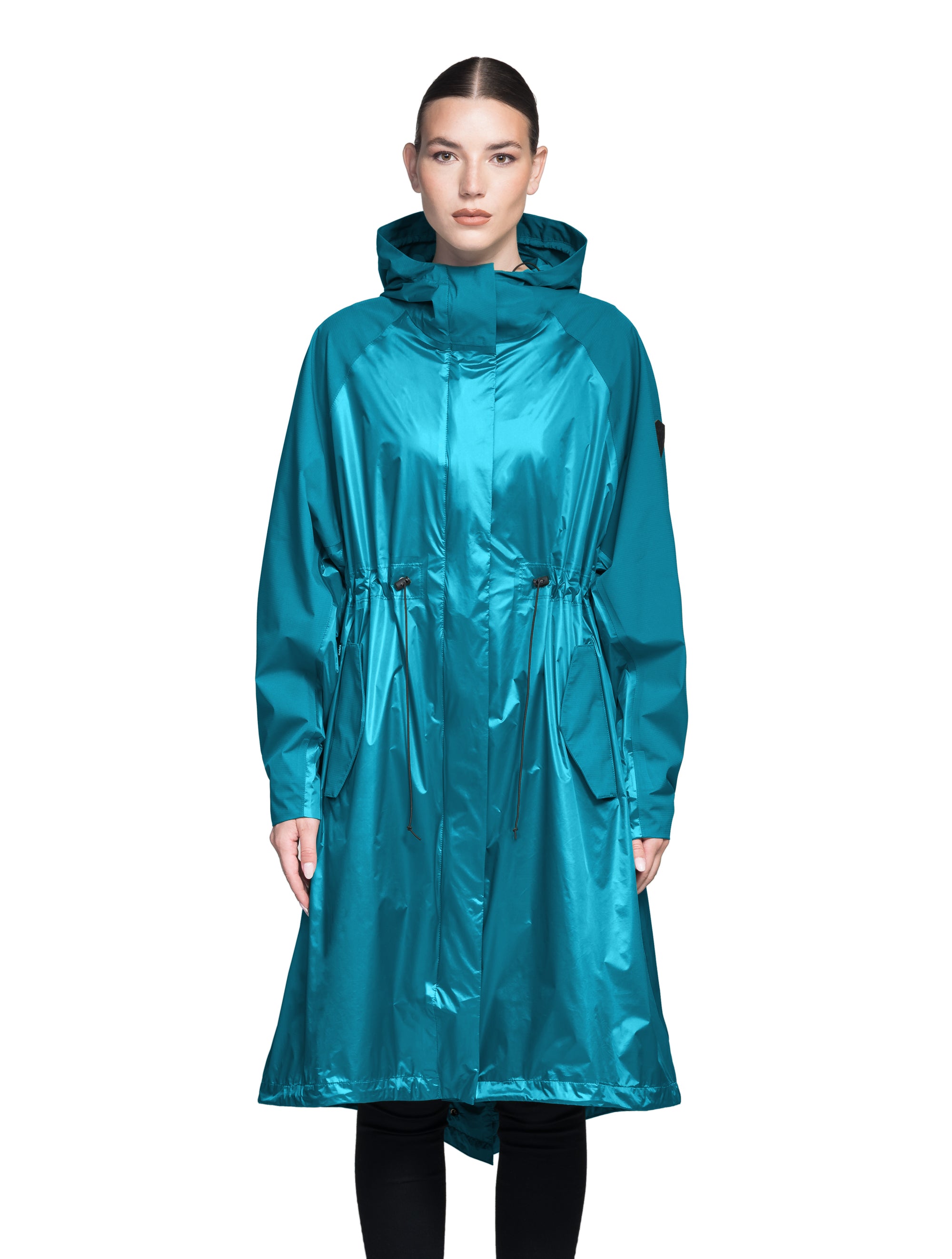 Knee length raincoat sale with hood