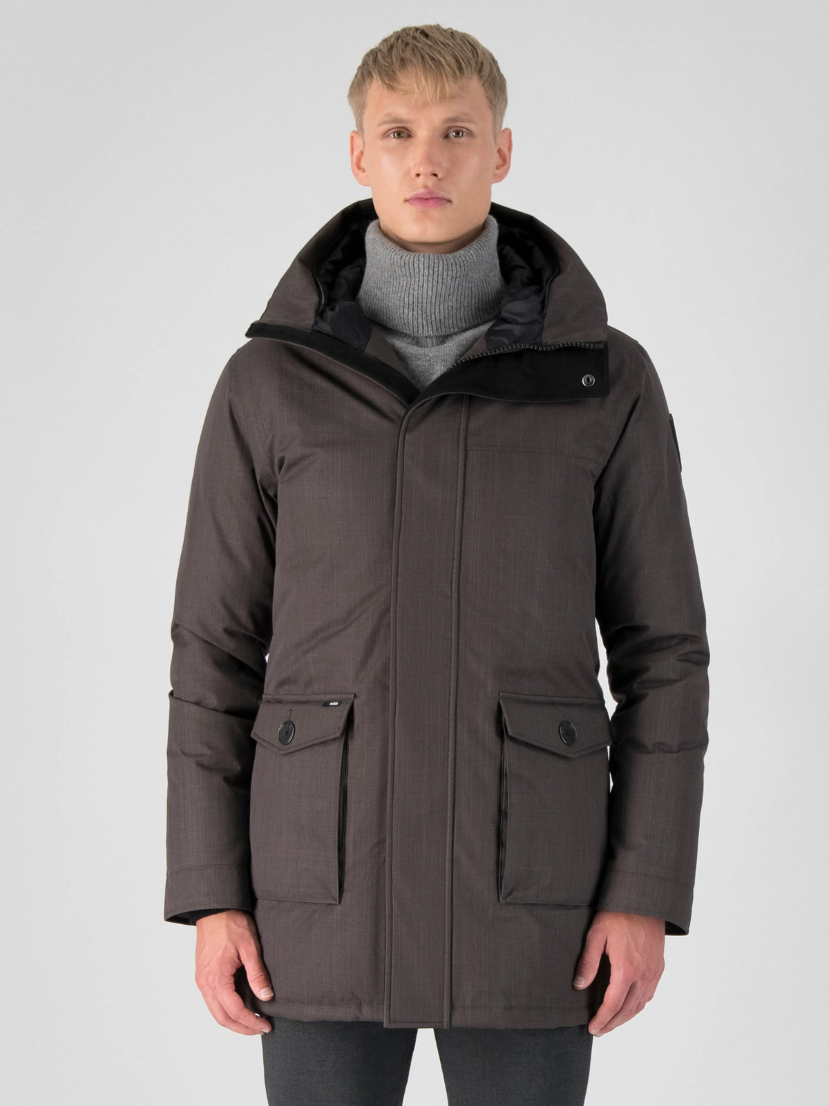 Yves Furless Men's Parka - Steel Grey