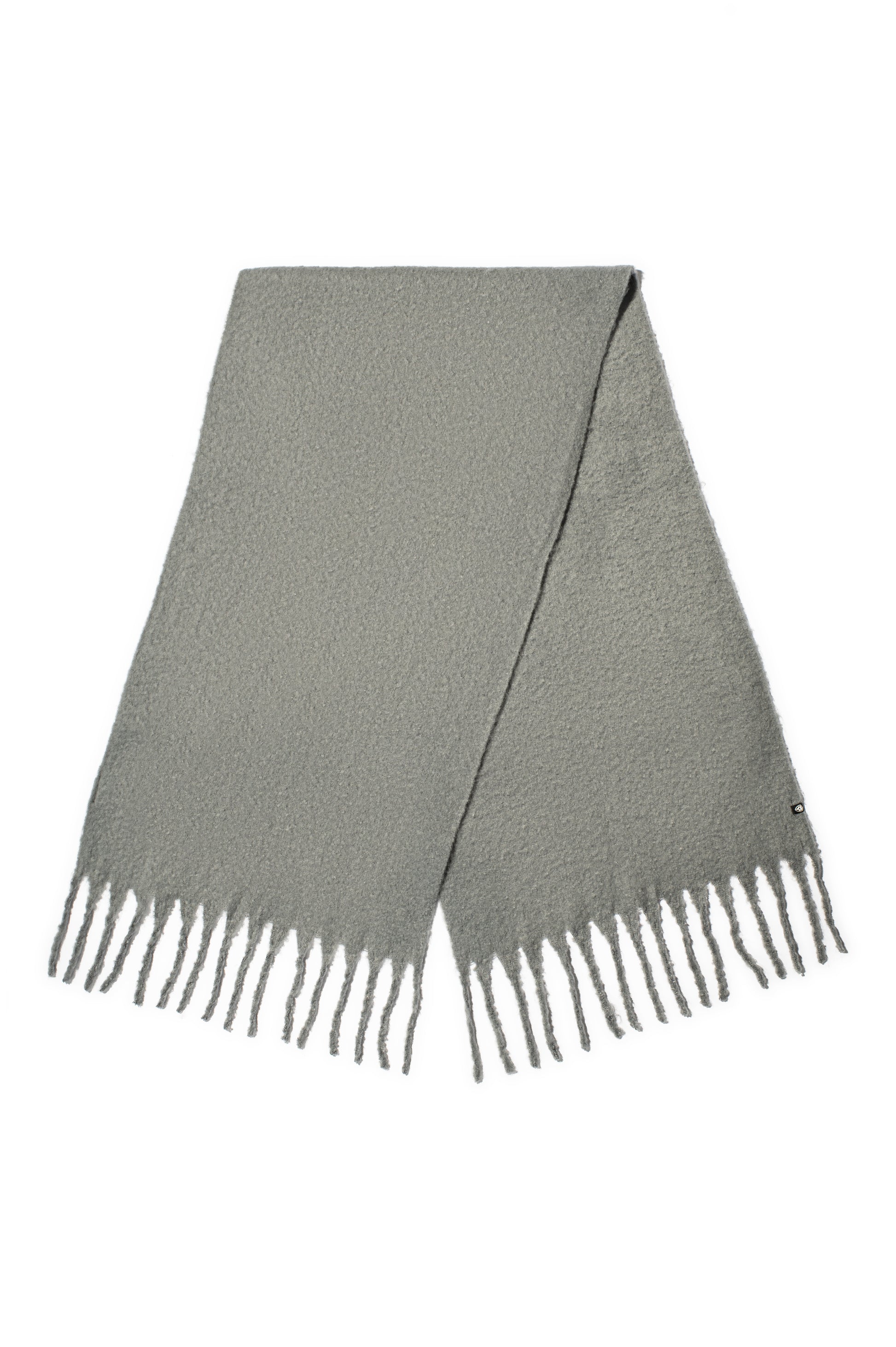 Unisex scarf with fringed ends in Grey