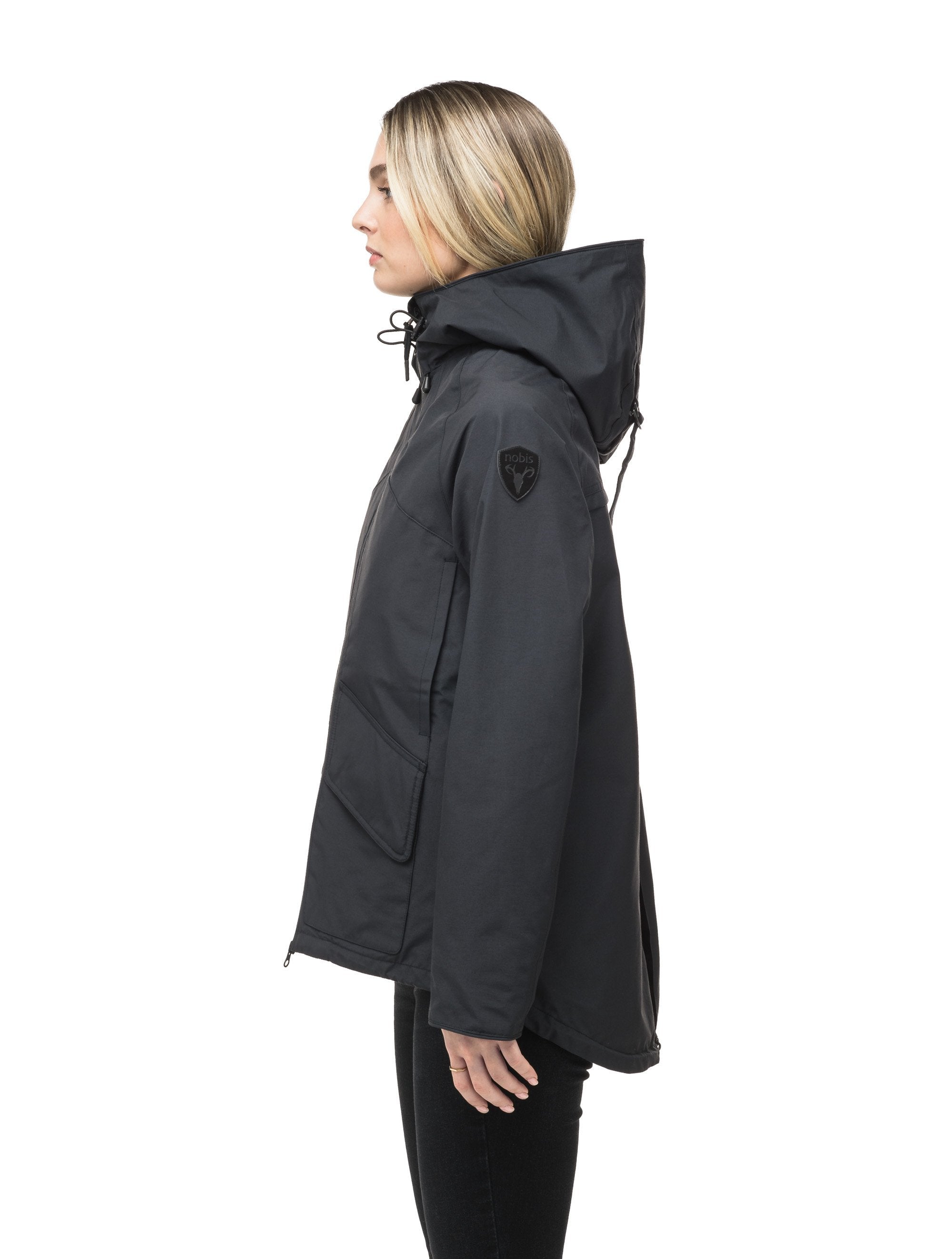 Hooded shop rain jacket