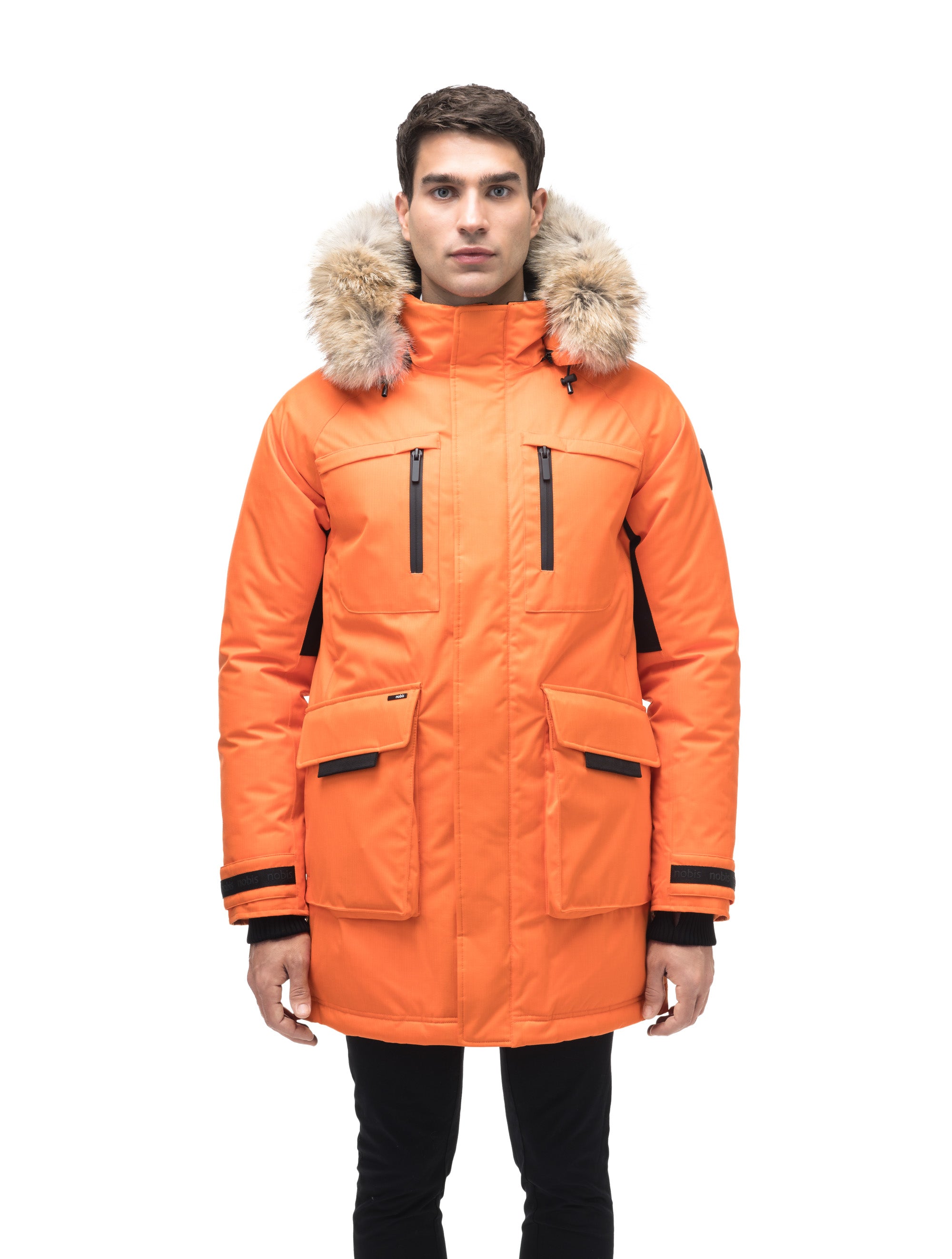 Mens orange parka with sale fur hood