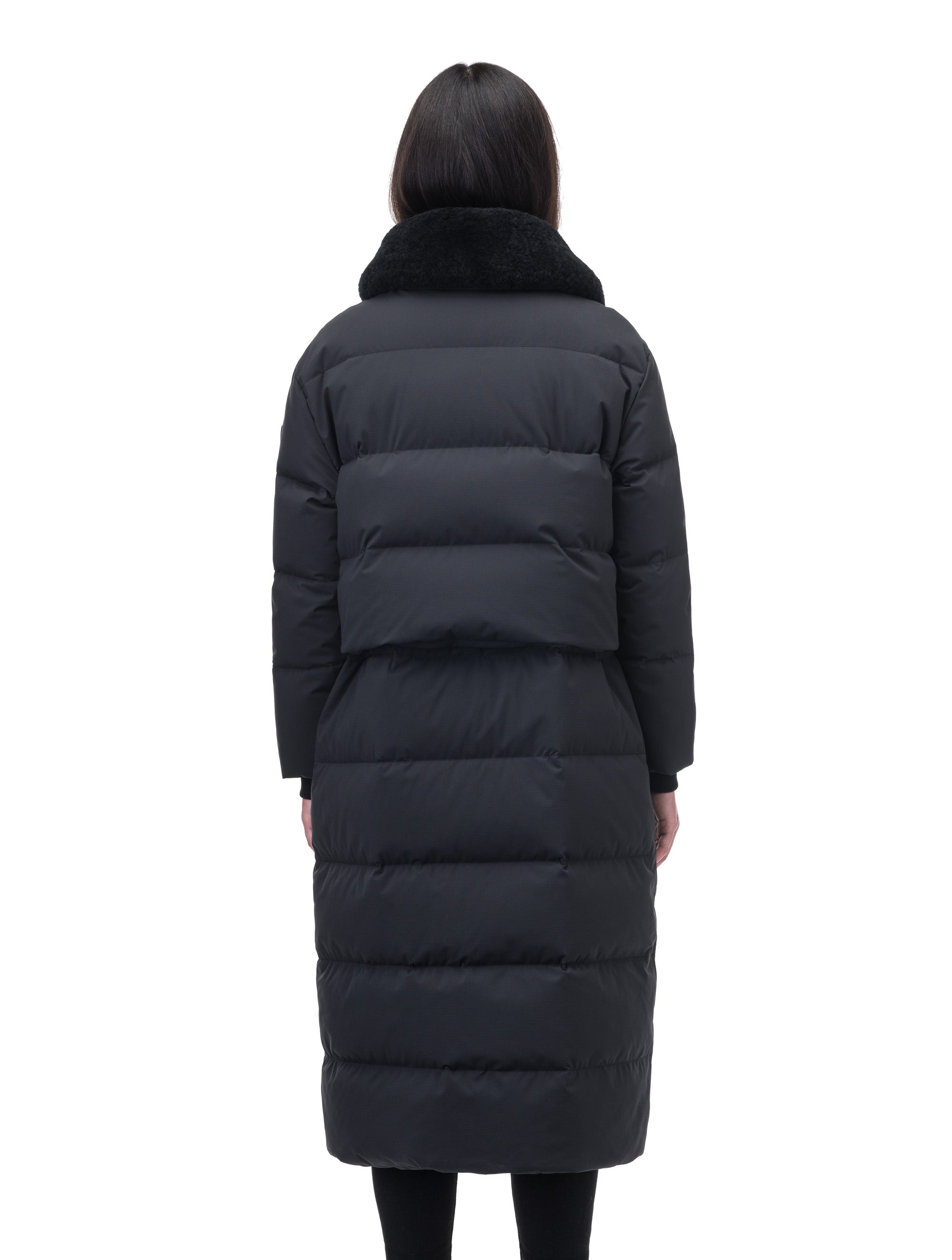 Knee length quilted outlet jacket