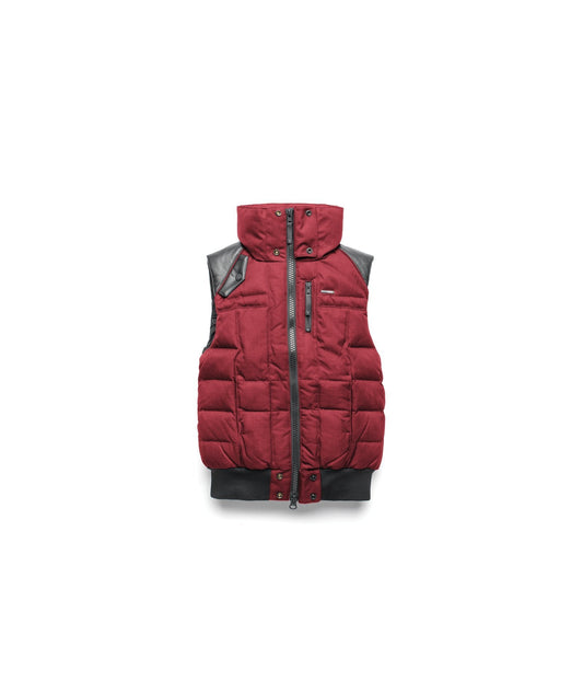 Women's puffer vest with quilting detail in CH Cabernet