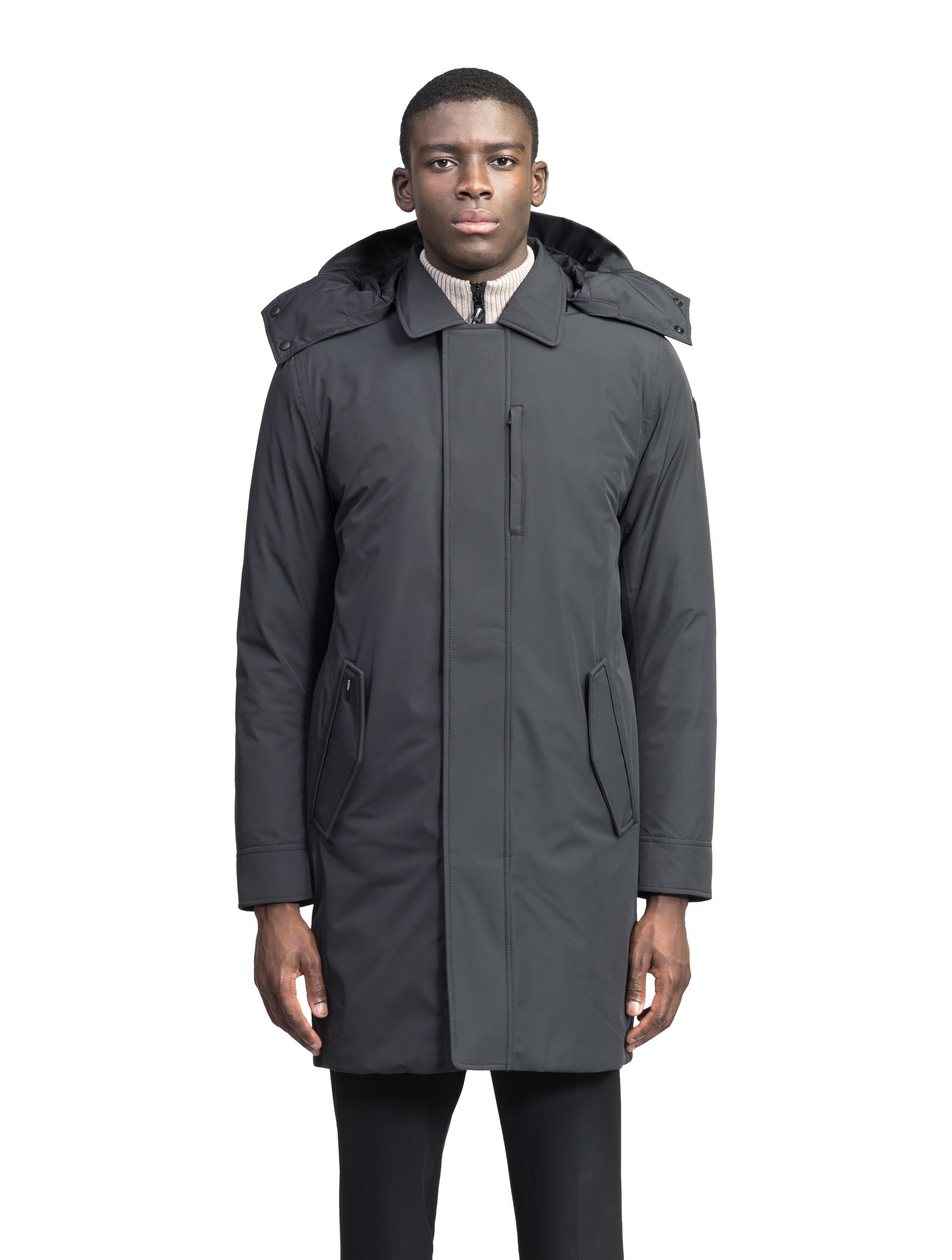 Hooded trench coat on sale mens