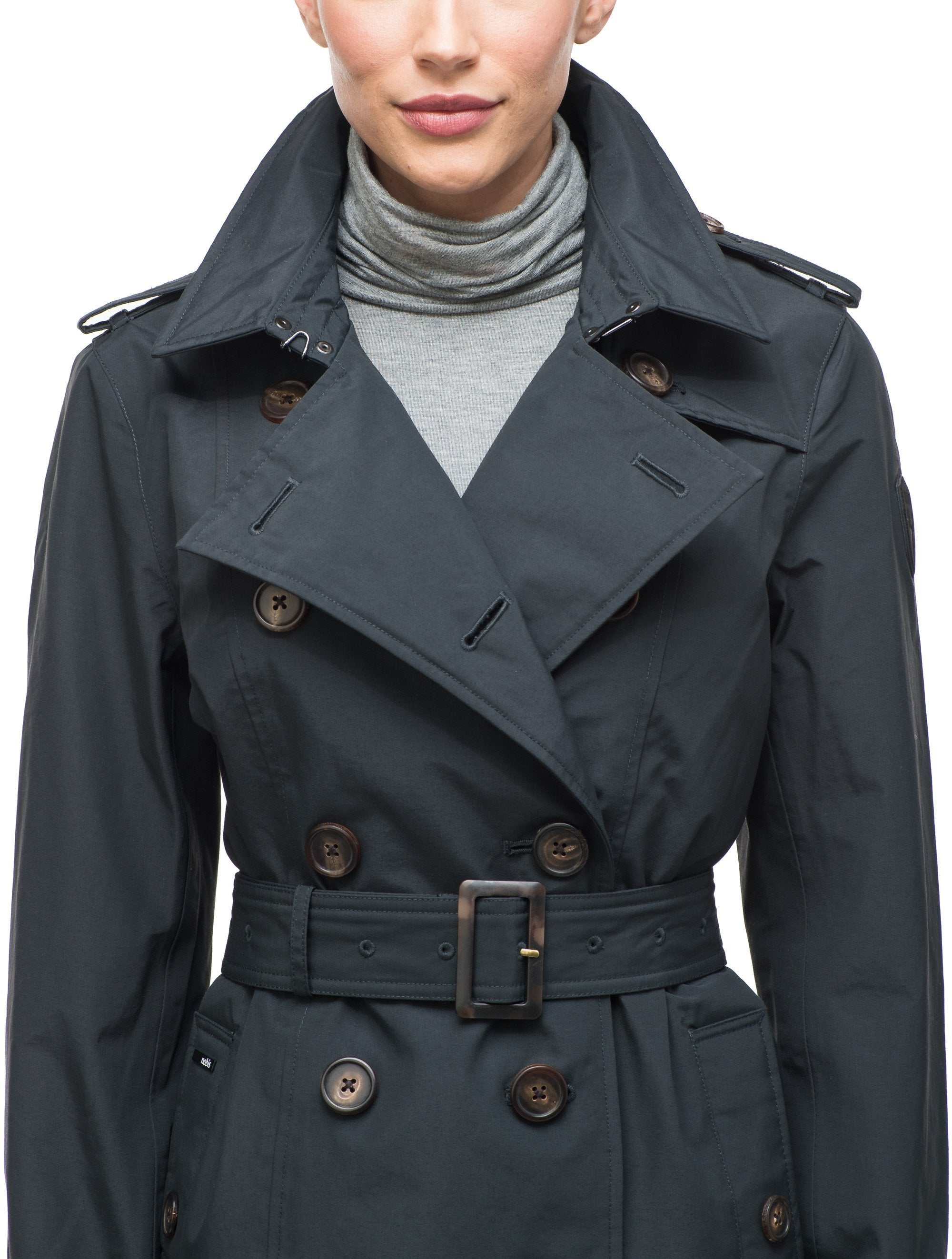 Navy knee length on sale coat