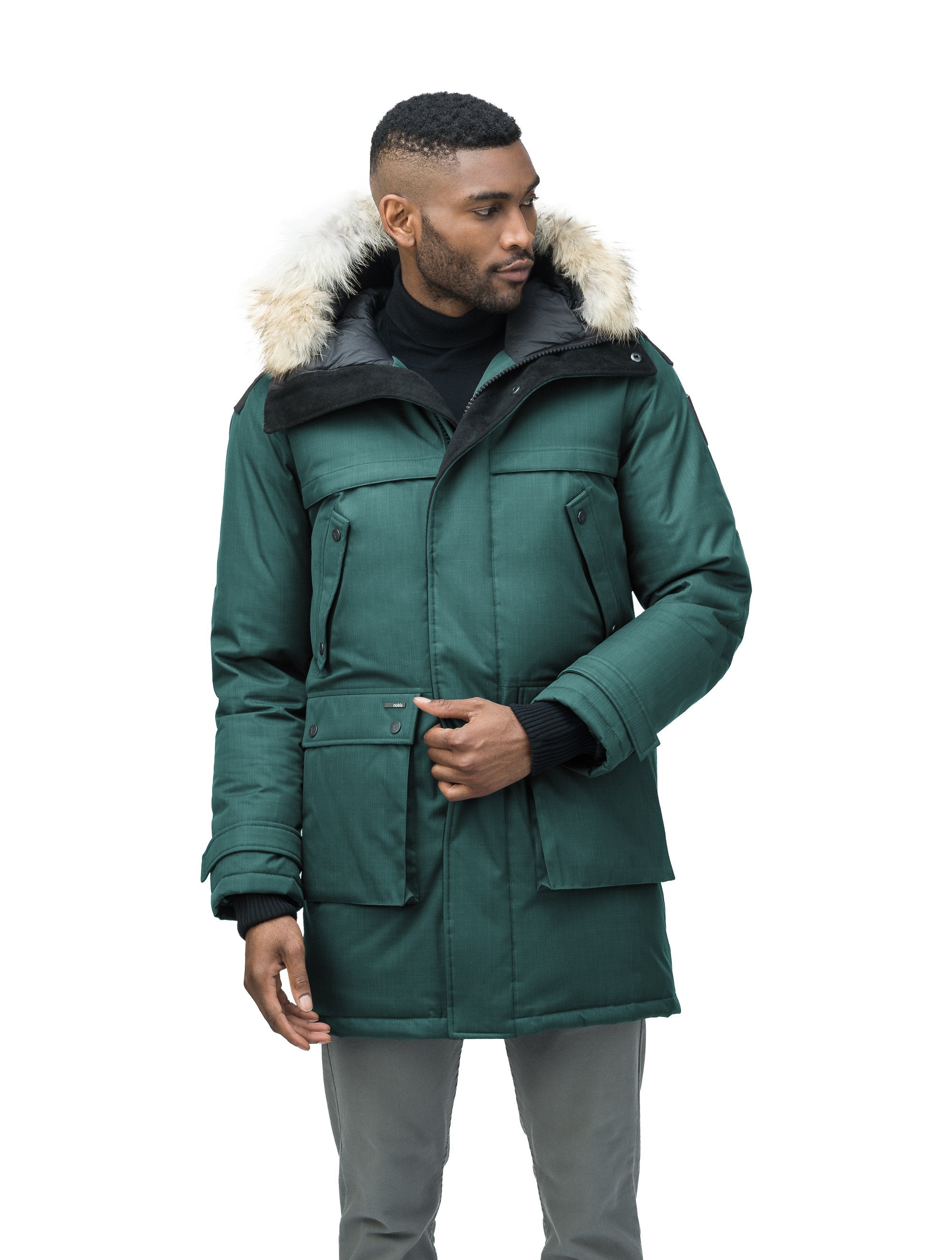 Yates shearling hooded on sale coat